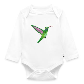 Kolibri - Baby Bio-Langarm-Body - Weiß - Vorne