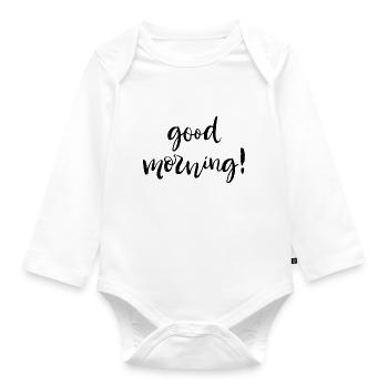 Good Morning - Organic Longsleeve Baby Bodysuit - white - Front