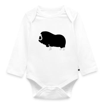 Musk Ox - Scandinavia - Organic Longsleeve Baby Bodysuit - white - Front
