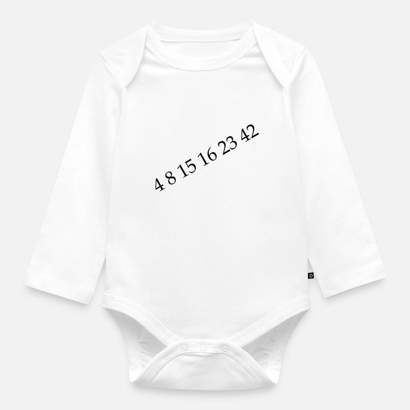 4 8 15 16 23 42 - Body Bébé bio manches longues - blanc