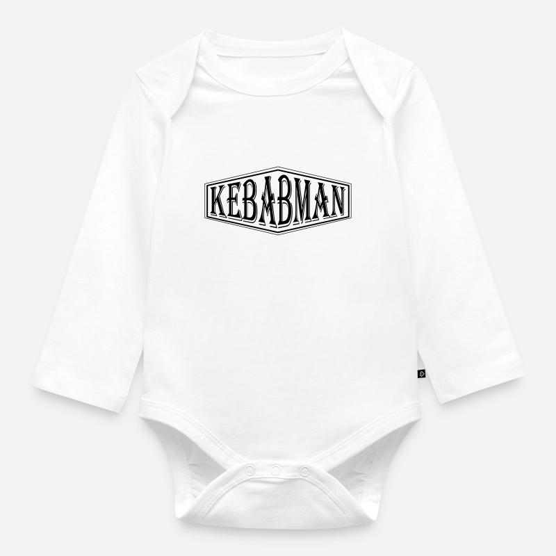 KEBABMAN - Body Bébé bio manches longues - blanc