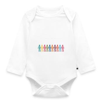 Gegen Rassismus - Baby Bio-Langarm-Body - Weiß - Vorne