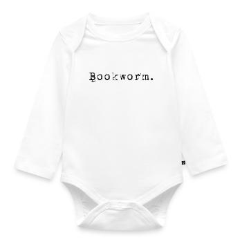 Bookworm Books Bookworm - Organic Longsleeve Baby Bodysuit - white - Front