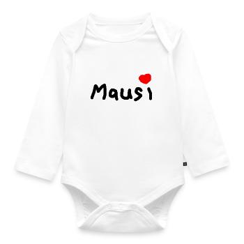 Mausi - Baby Bio-Langarm-Body - Weiß - Vorne