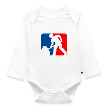 Construction site logo - Organic Longsleeve Baby Bodysuit - white - Front