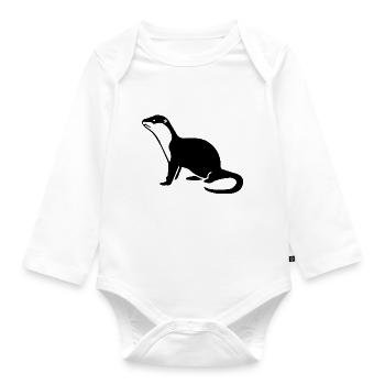 Otter Otter Otter OtterFrettchen - Organic Longsleeve Baby Bodysuit - white - Front