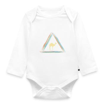 Kamel - Baby Bio-Langarm-Body - Weiß - Vorne