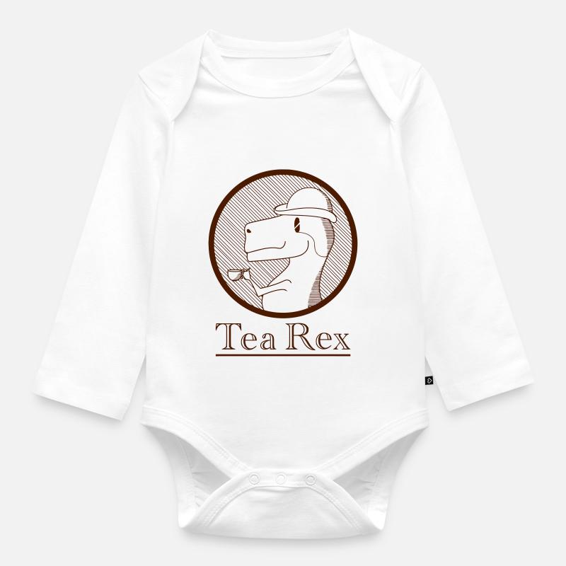 Tea Rex - Baby Bio-Langarm-Body - Weiß
