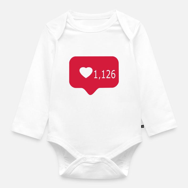 Instagram Like - Baby Bio-Langarm-Body - Weiß