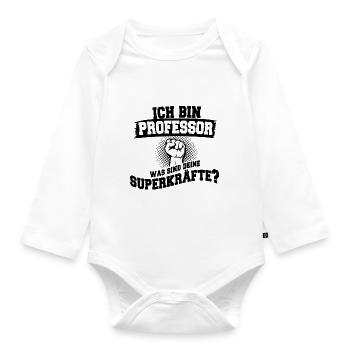 professor - Organic Longsleeve Baby Bodysuit - white - Front