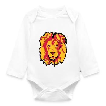 lion - Baby Bio-Langarm-Body - Weiß - Vorne