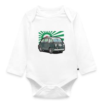 Small car - Organic Longsleeve Baby Bodysuit - white - Front