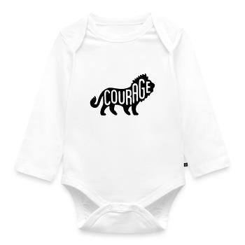Lion - Lion Courage - Organic Longsleeve Baby Bodysuit - white - Front