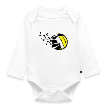 explosion volleyball destructurer destructi - Organic Longsleeve Baby Bodysuit - white - Front