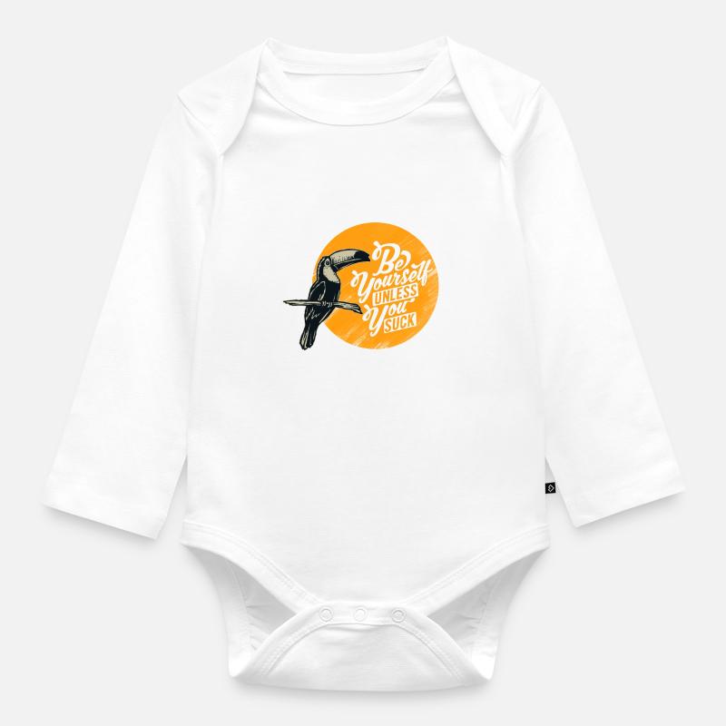 sois toi même - Body Bébé bio manches longues - blanc