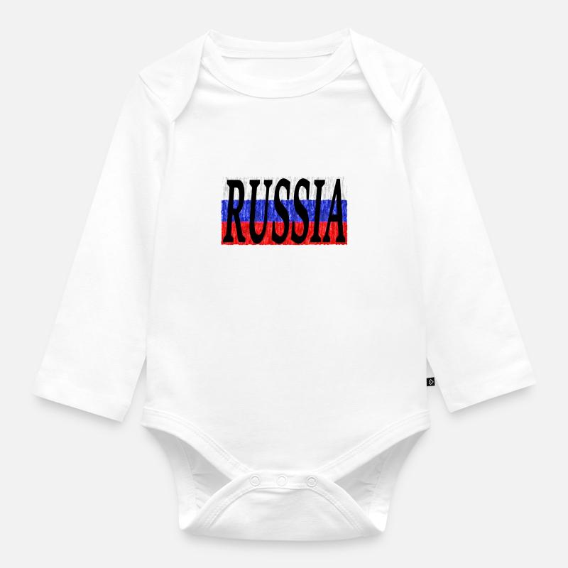 RUSSIE Russie - Body Bébé bio manches longues - blanc