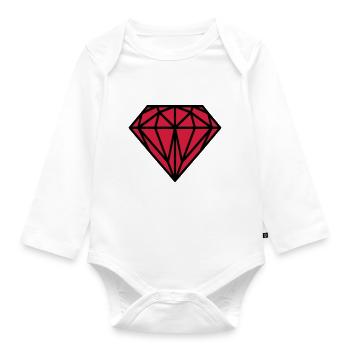 Diamant - Organic Longsleeve Baby Bodysuit - white - Front