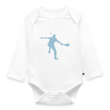 pelote basque silhouette 4 - Body Bébé bio manches longues - blanc - Devant