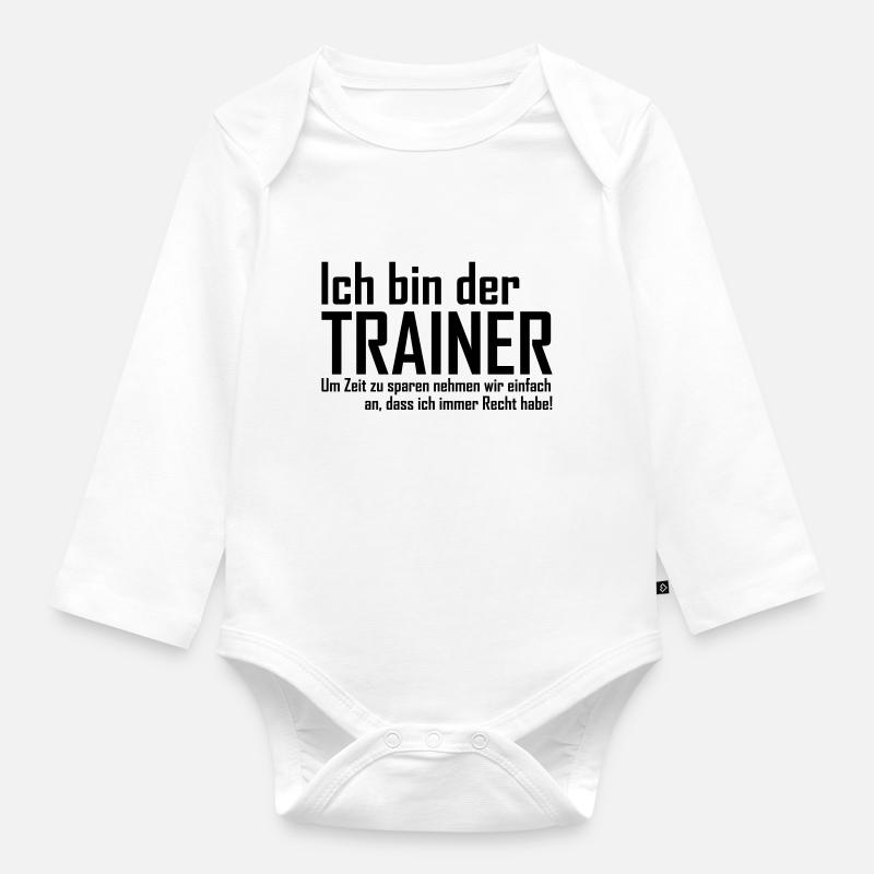 Trainer - Baby Bio-Langarm-Body - Weiß