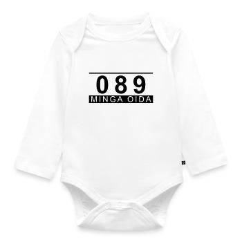 089 Minga Oida - Baby Bio-Langarm-Body - Weiß - Vorne