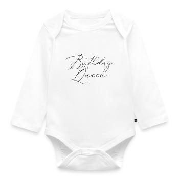 Birthday Queen - Organic Longsleeve Baby Bodysuit - white - Front