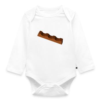 chocolate bar - Organic Longsleeve Baby Bodysuit - white - Front
