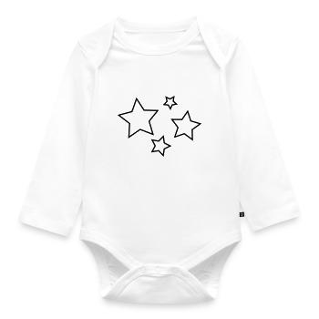 Star star asterisk - Organic Longsleeve Baby Bodysuit - white - Front