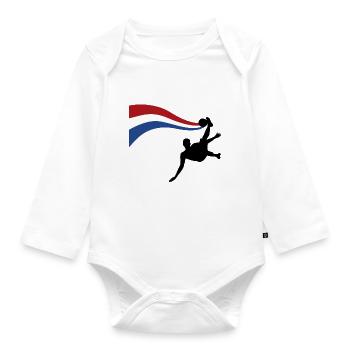 Fallbacker Football Netherlands Shirt - Organic Longsleeve Baby Bodysuit - white - Front