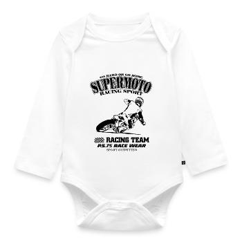Supermoto - Baby Bio-Langarm-Body - Weiß - Vorne