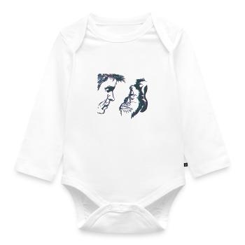 Monkey Human 3D - Organic Longsleeve Baby Bodysuit - white - Front