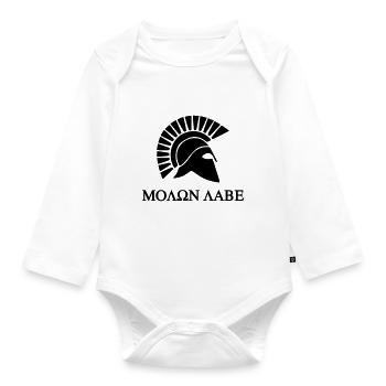 Molon Labe Sparta Helm Spartaner Spartacus - Baby Bio-Langarm-Body - Weiß - Vorne