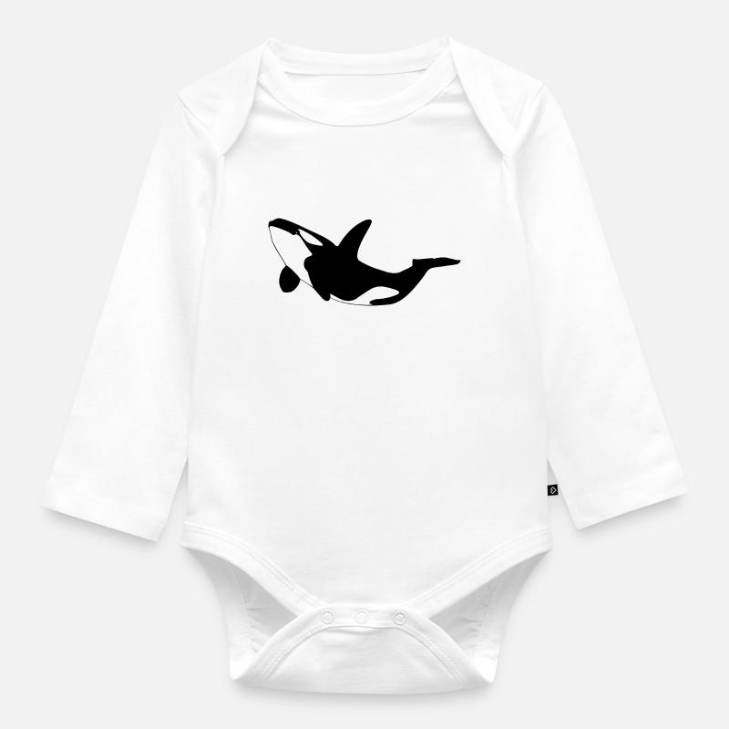 Orca - Baby Bio-Langarm-Body - Weiß