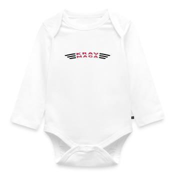 KRAVMAGA curved - Organic Longsleeve Baby Bodysuit - white - Front