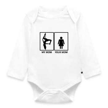 mymomyourmom noir - Body Bébé bio manches longues - blanc - Devant