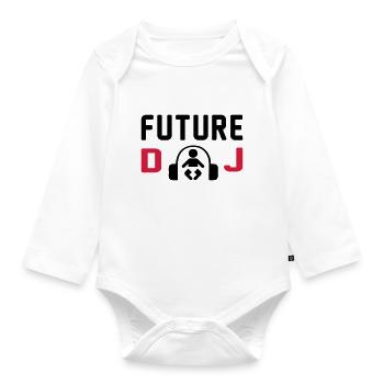 Baby dj - Organic Longsleeve Baby Bodysuit - white - Front