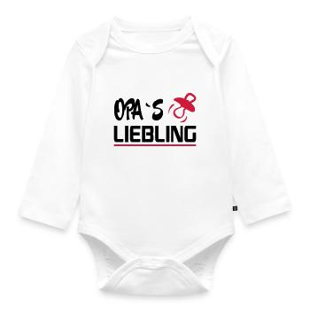Baby Geburstag Geschenk Spruch Opas Liebling Opi - Baby Bio-Langarm-Body - Weiß - Vorne