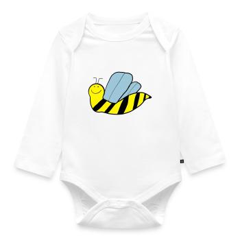 Flotte Biene - Baby Bio-Langarm-Body - Weiß - Vorne