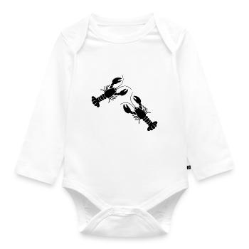 two lobsters - Organic Longsleeve Baby Bodysuit - white - Front