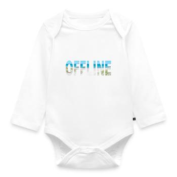 Offline coast holiday beach holiday switch off relax - Organic Longsleeve Baby Bodysuit - white - Front