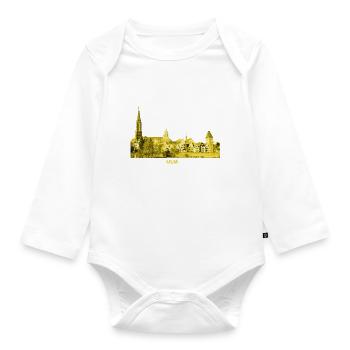 Ulm Minster Baden-Wuerttemberg Metzgerturm Danube - Organic Longsleeve Baby Bodysuit - white - Front