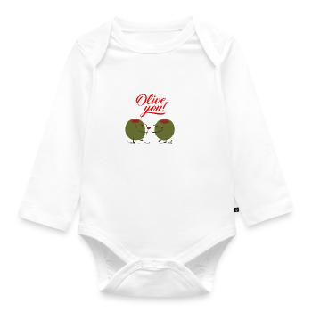 Olive you - Baby Bio-Langarm-Body - Weiß - Vorne