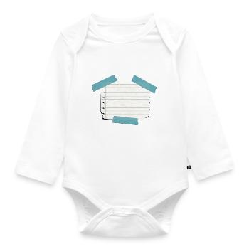 Nota - Body orgánico de manga larga para bebé - blanco - delante