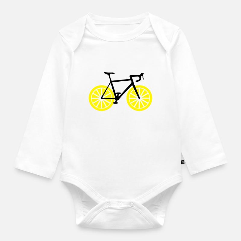 Vélo au citron - Body Bébé bio manches longues - blanc