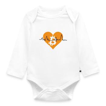 Bitcoin pulse - Organic Longsleeve Baby Bodysuit - white - Front
