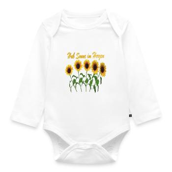 Sunflower Desgin - Organic Longsleeve Baby Bodysuit - white - Front