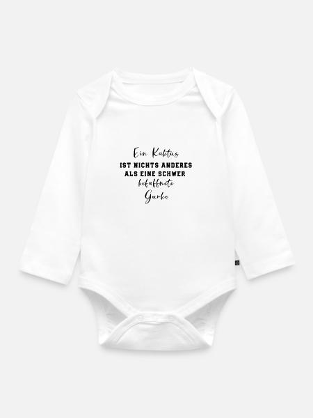 Gurke - Baby Bio-Langarm-Body - Weiß