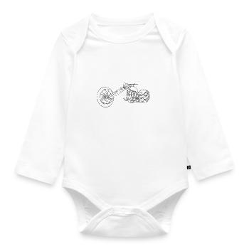 Motorcycle Chopper Trike - Organic Longsleeve Baby Bodysuit - white - Front