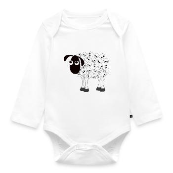Sheep Skull Bone Skulls Gothic Skirt - Organic Longsleeve Baby Bodysuit - white - Front