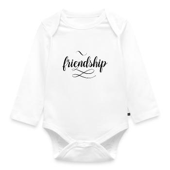 Friendship - Organic Longsleeve Baby Bodysuit - white - Front