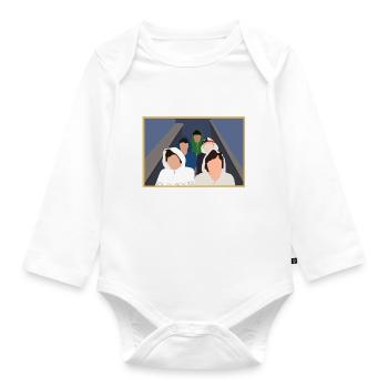 Boys stairs - Organic Longsleeve Baby Bodysuit - white - Front